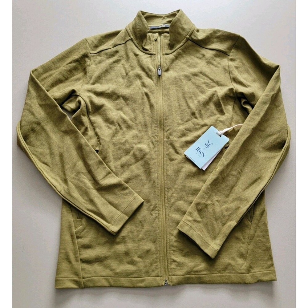 Ibex 100% Merino Wool Full Zip Jacket Women's Size XXL NWT Olive
